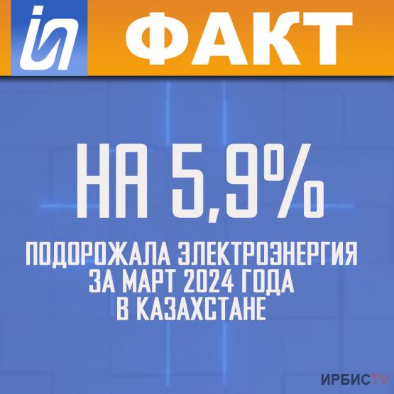 На 5,9% подорожала электроэнергия за март 2024 года в Казахстане